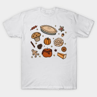 Autumn Baked Goods, Sweet treats, Cosy Snacks Illustration T-Shirt